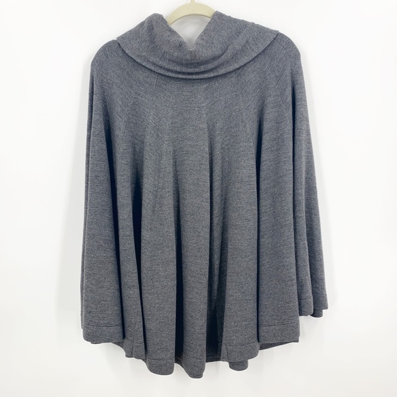Elie Tahari Cowl Neck Merino Wool Cape Poncho Sweater One Size - Picture 5 of 10